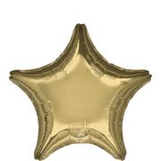 White Gold Star Foil Balloon, 19in