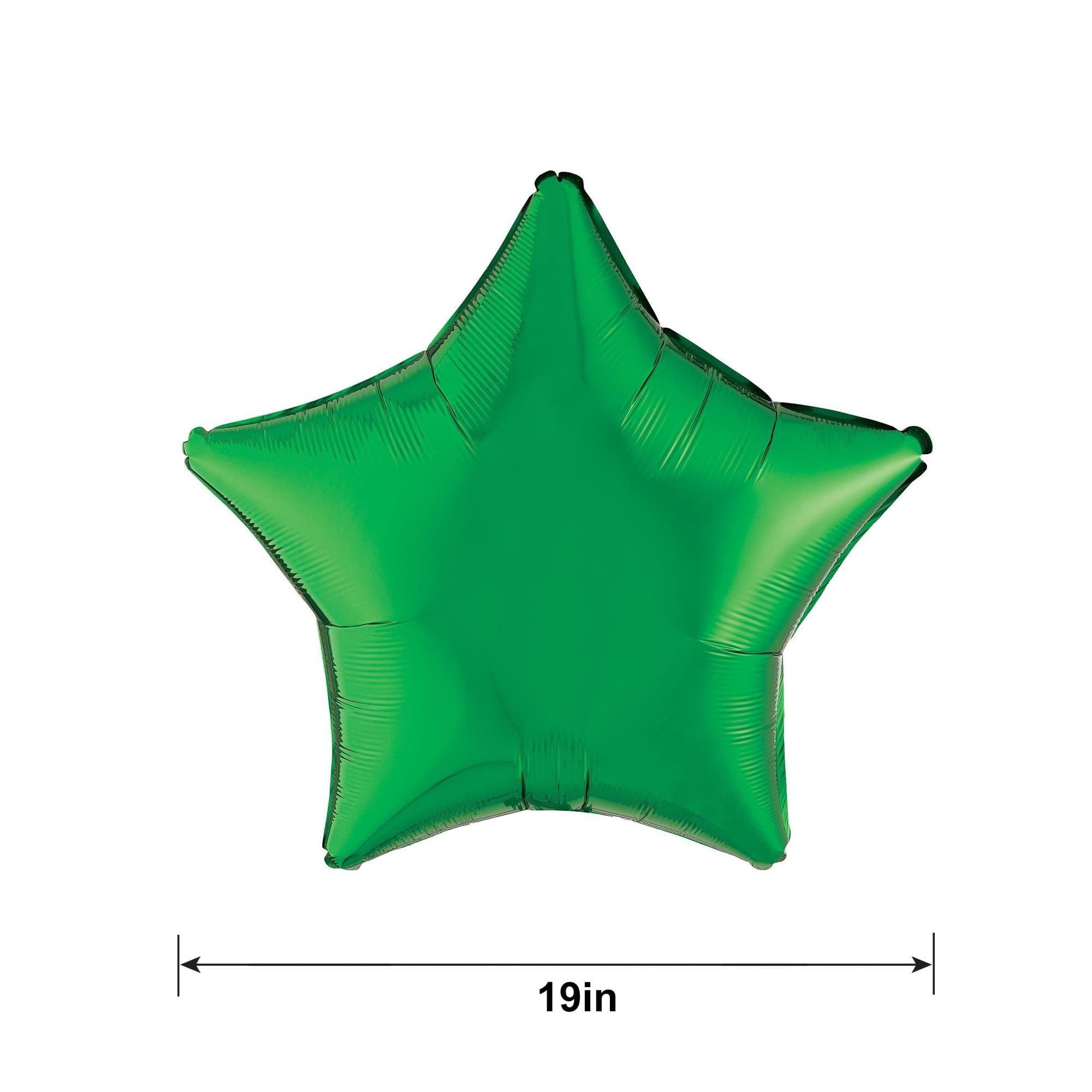 Festive Green Star Foil Balloon, 19in