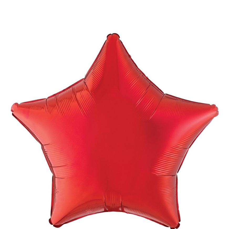 Red Star Foil Balloon, 19in