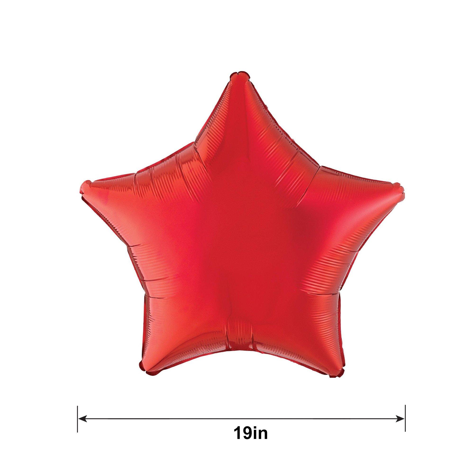 Red Star Foil Balloon, 19in