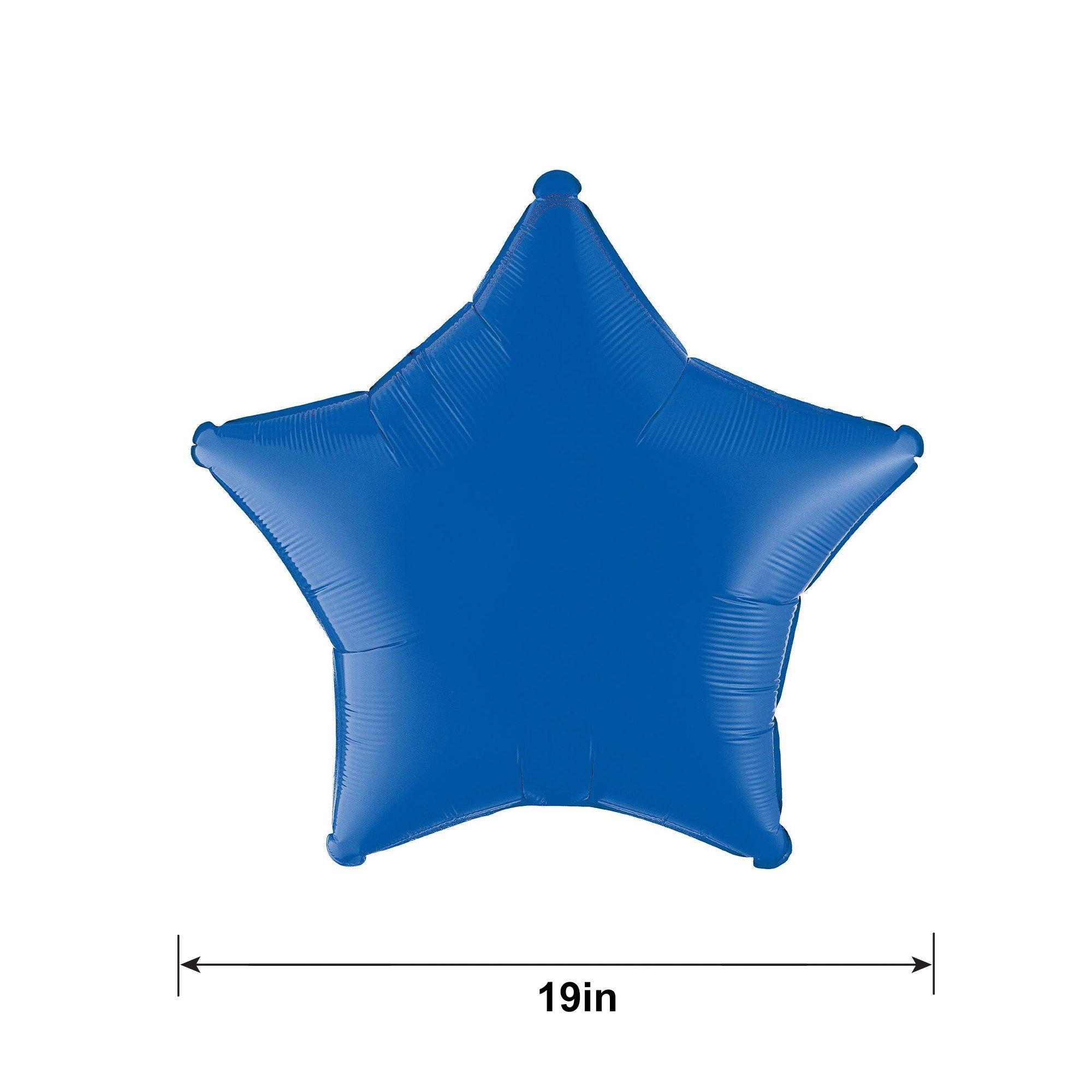 Blue Star Foil Balloon, 19in