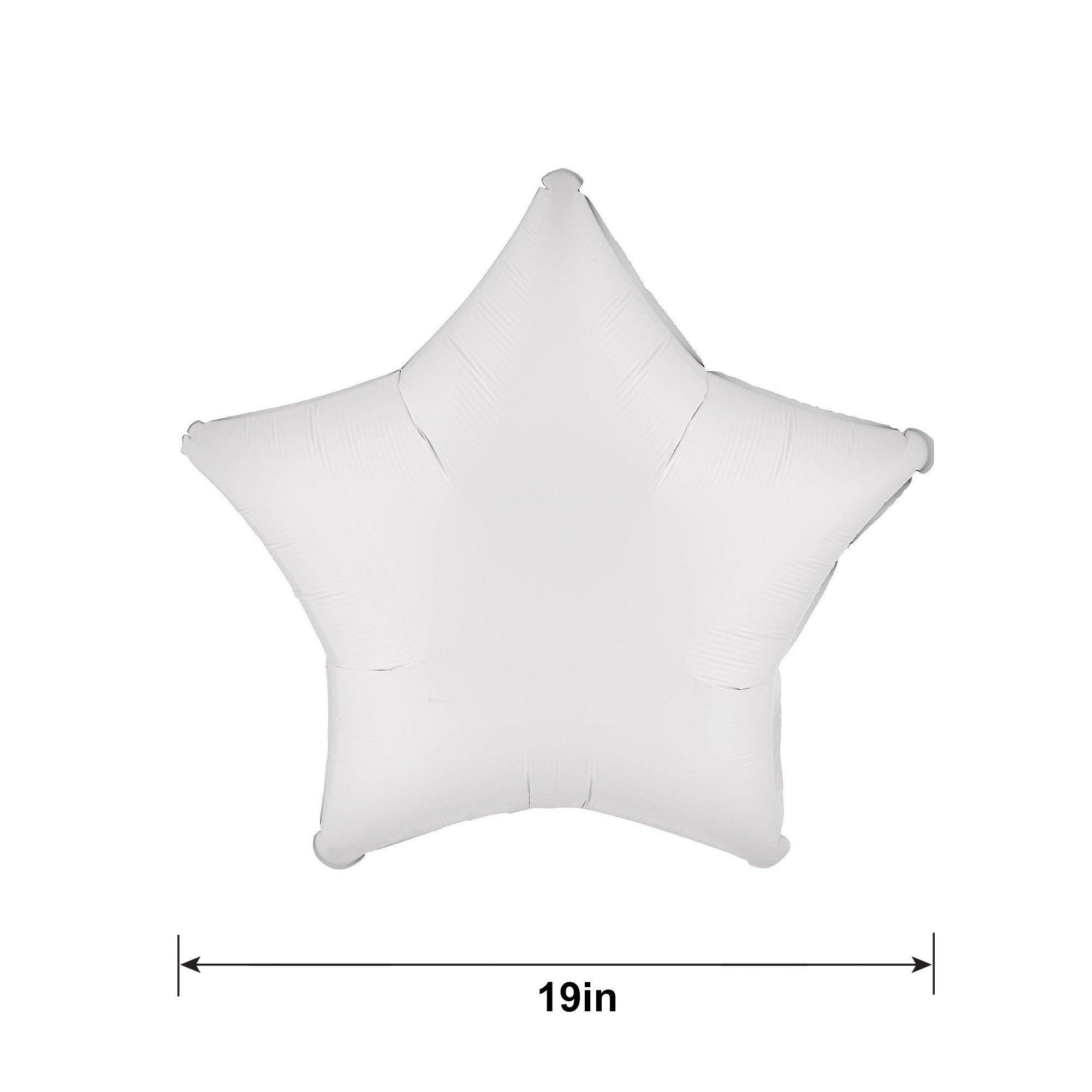 White Star Foil Balloon, 19in