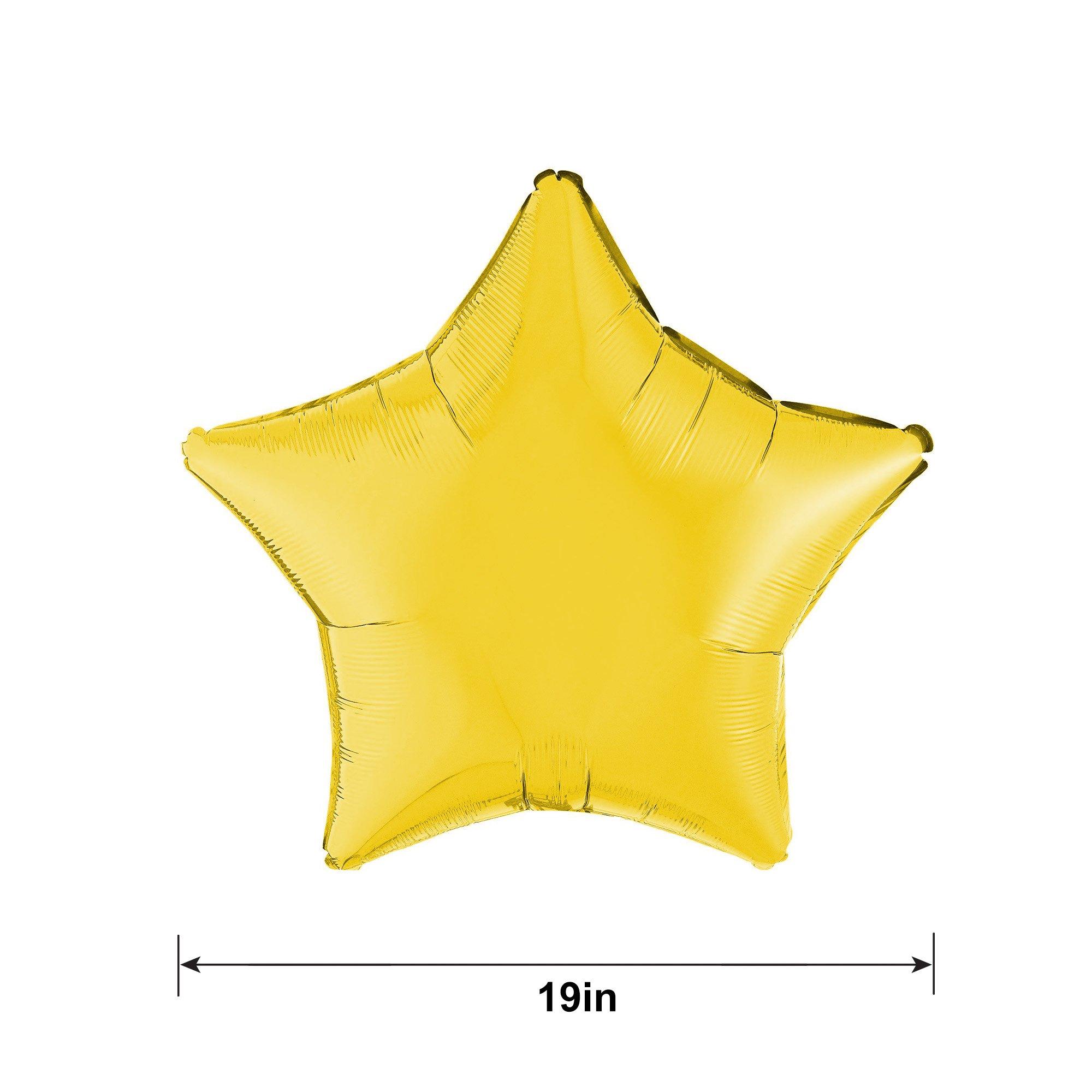 Yellow Star Foil Balloon, 19in