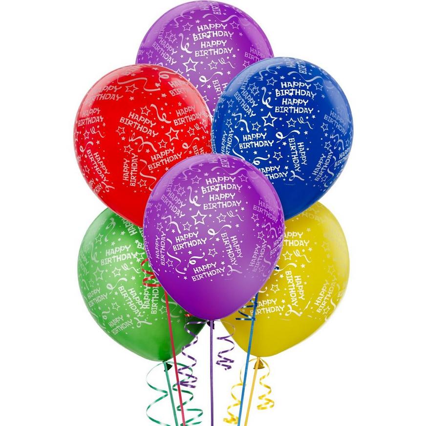 20ct, 12in, Confetti Birthday Balloons -Primary