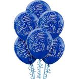 6ct, 12in, Royal Blue Birthday Balloons - Confetti