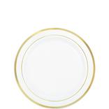 White Gold-Trimmed Premium Plastic Appetizer Plates 20ct
