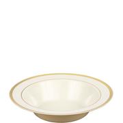 Cream Gold-Trimmed Premium Plastic Bowls 10ct