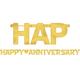 Gold Happy Anniversary Letter Banner
