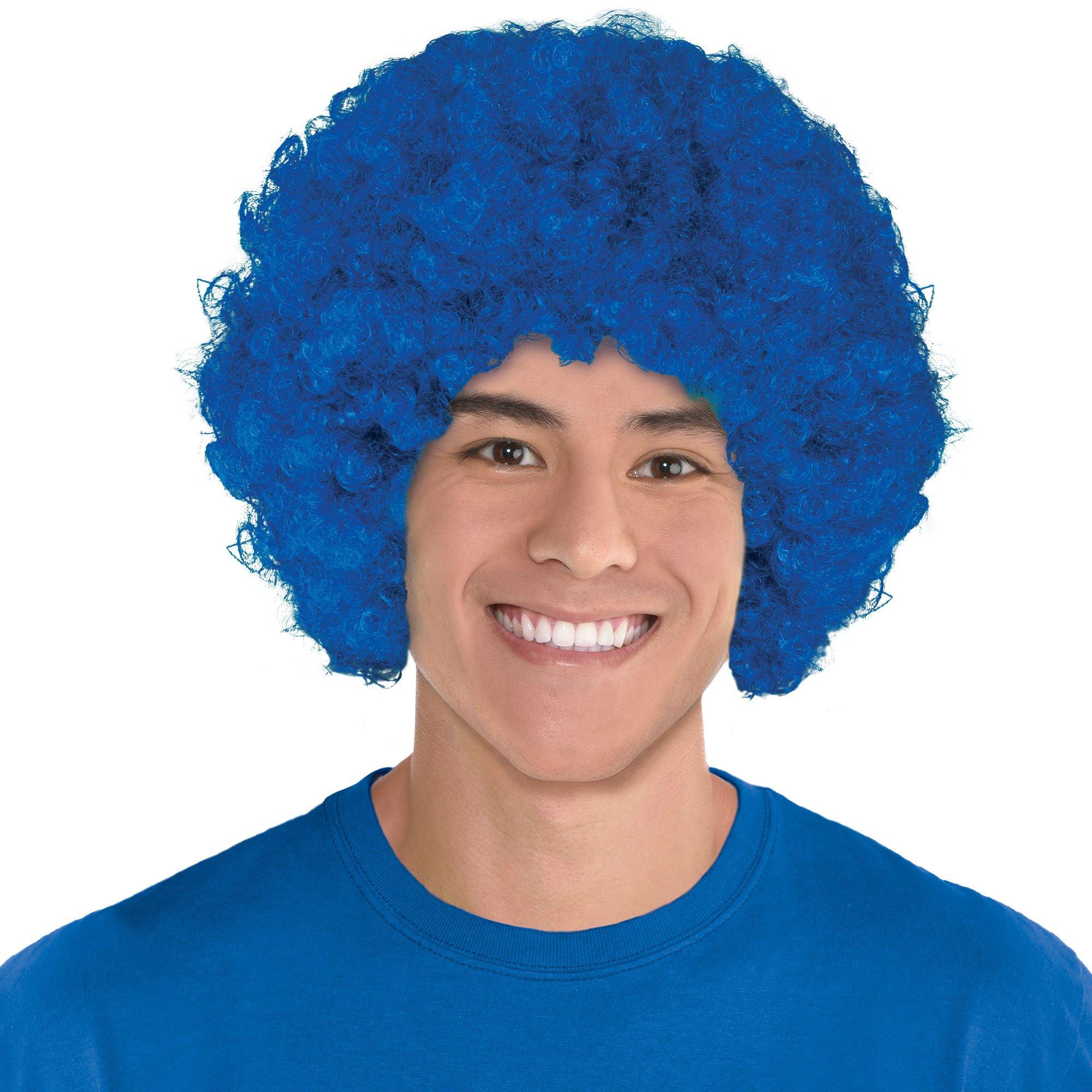 Blue Curly Wig Party City