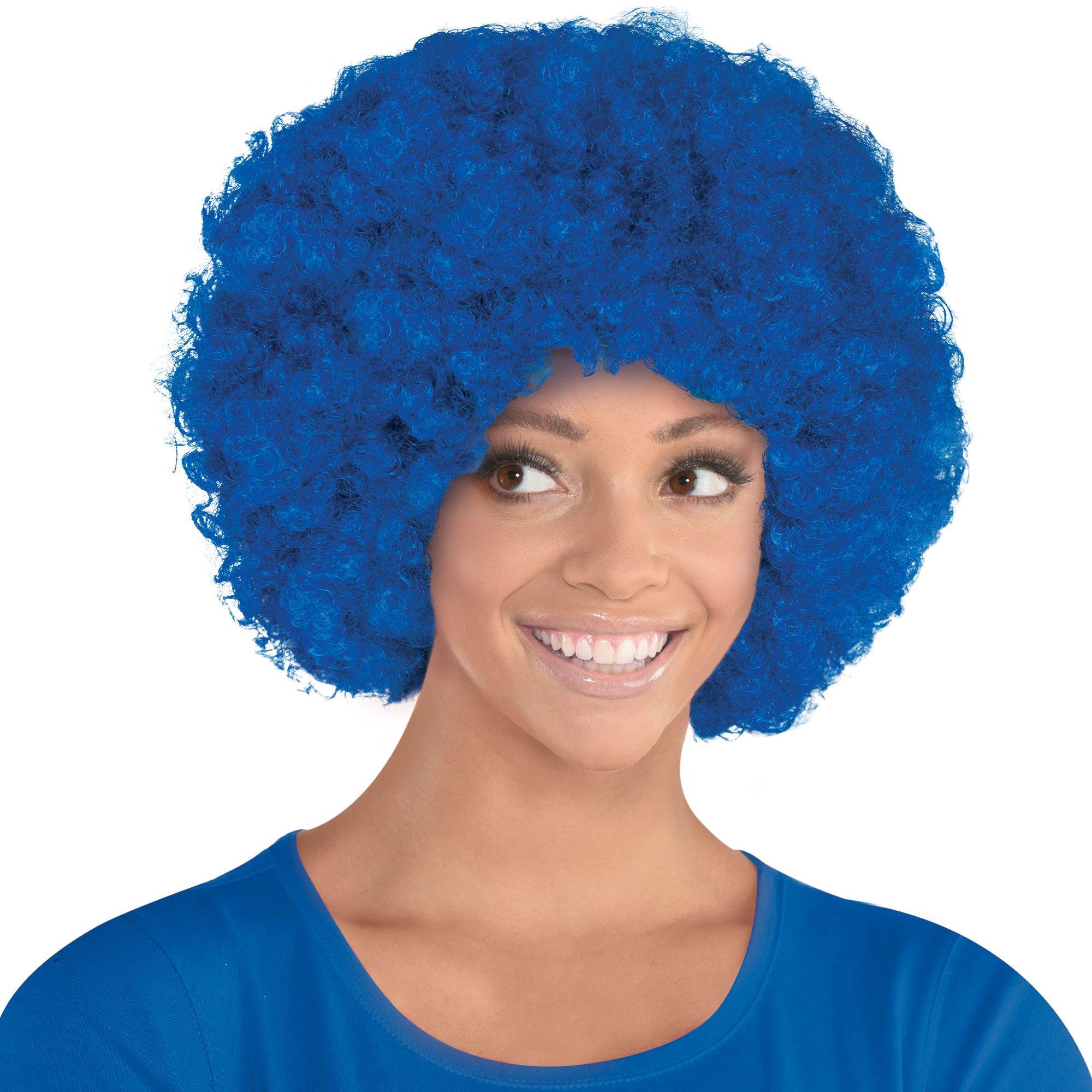 Blue Curly Wig Party City