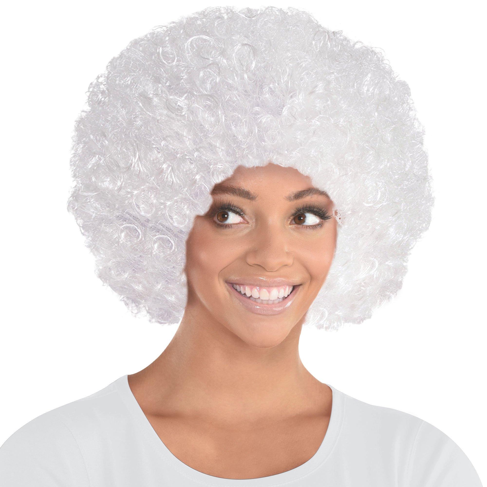 White Curly Wig