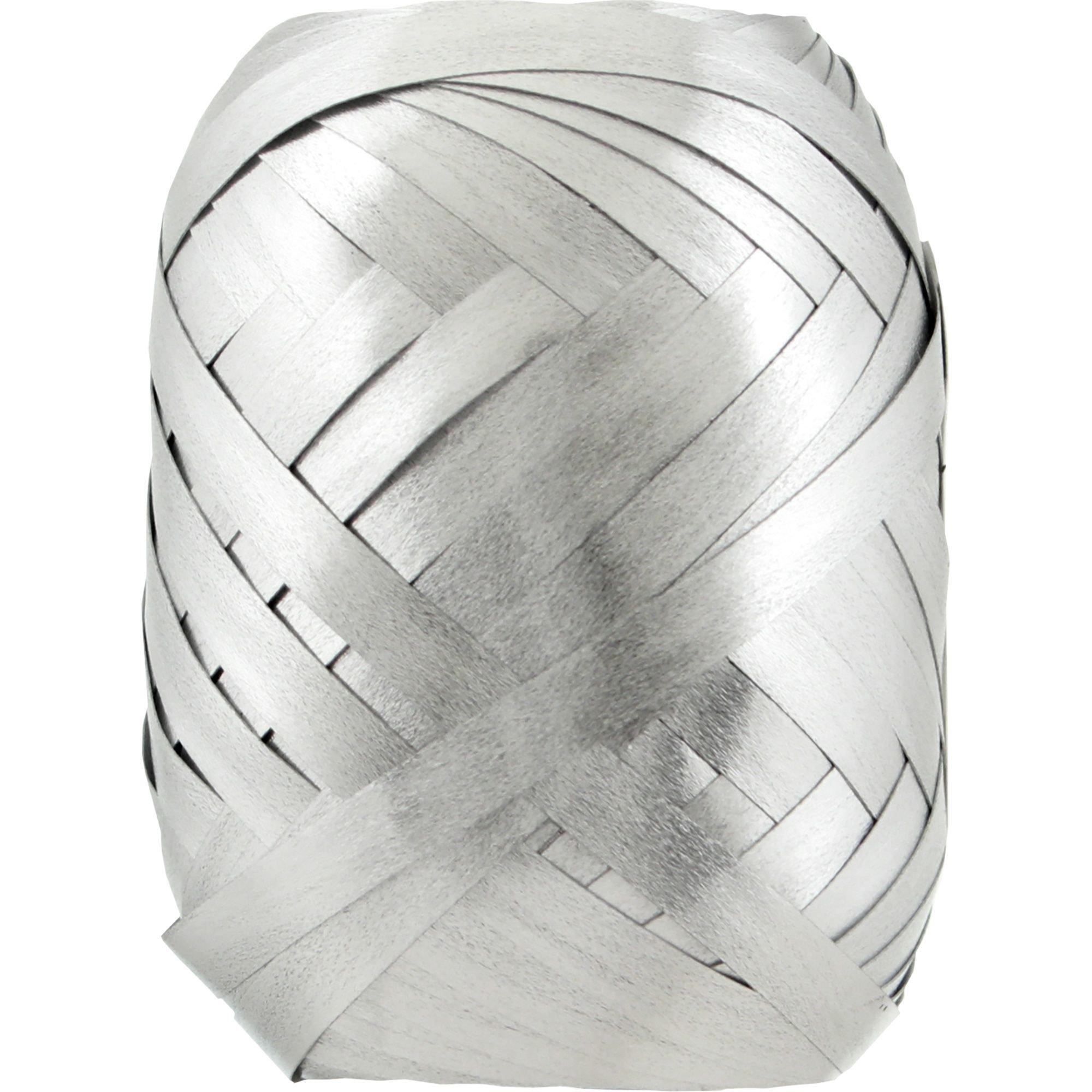 Metallic Silver Curling Ribbon Keg