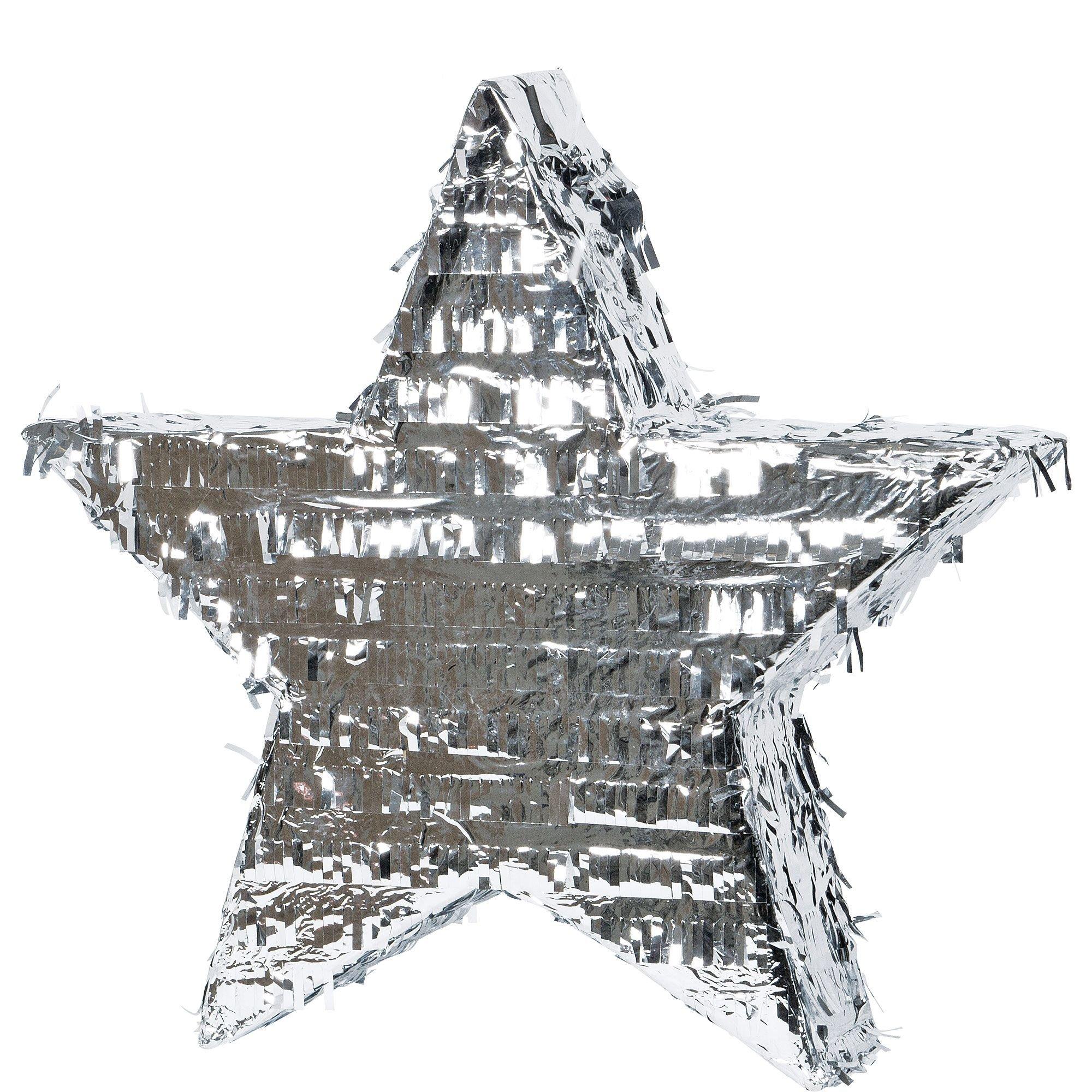 Foil Silver Star Pinata 17 3/4in x 18 1/2in | Party City