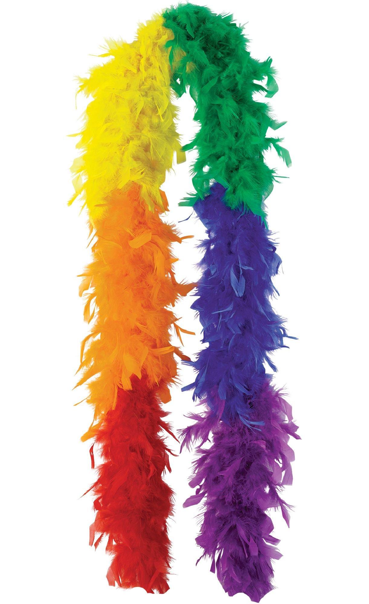 Ultimate Party Supplies Rainbow Feather Boas - 6 Pack of 6 Feet Long Boas  with Feathers - Perfect for Pride Outfits, Halloween Costumes, and Party