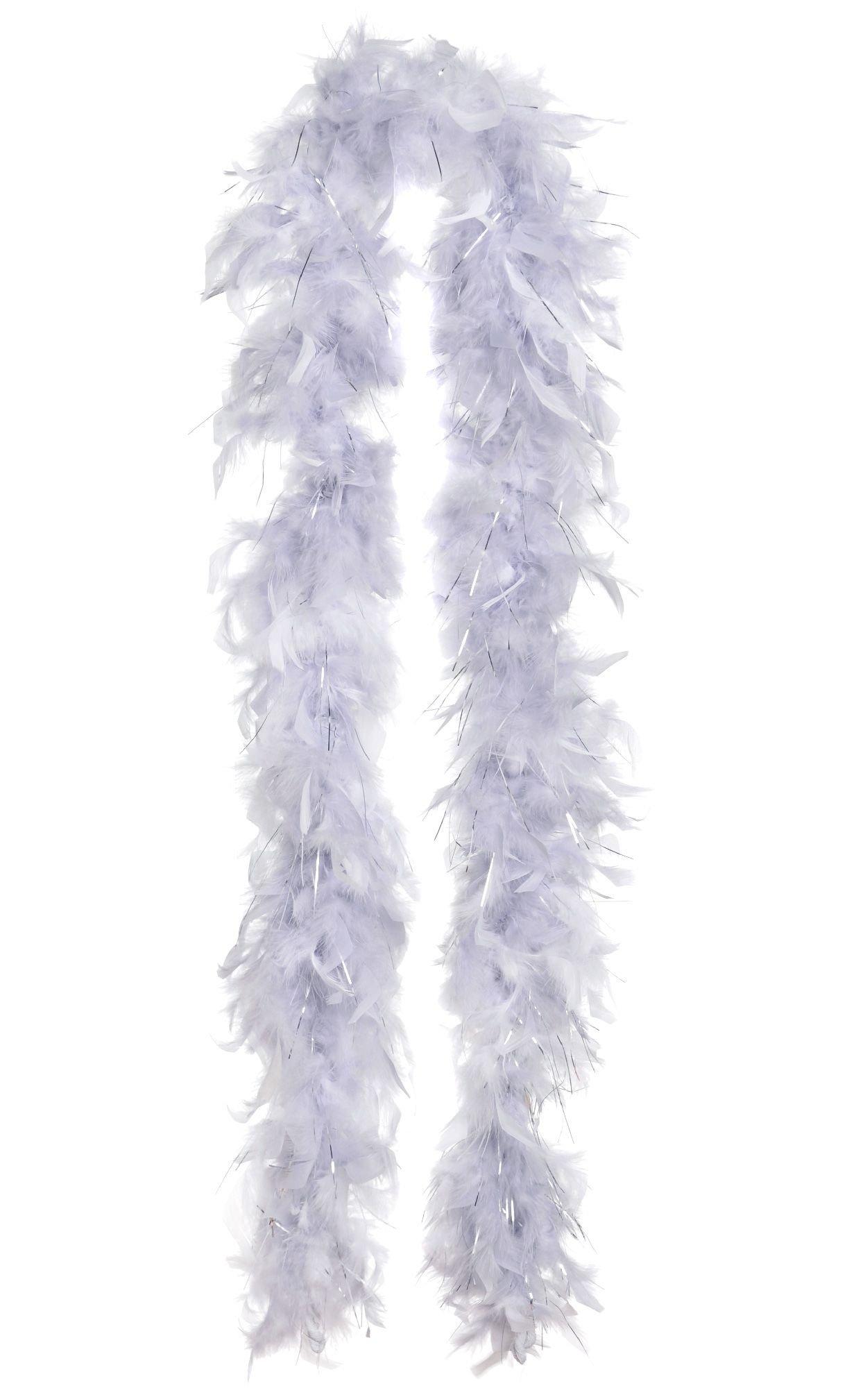 Pink And White Two Tone Feather Boas With Matching Foil