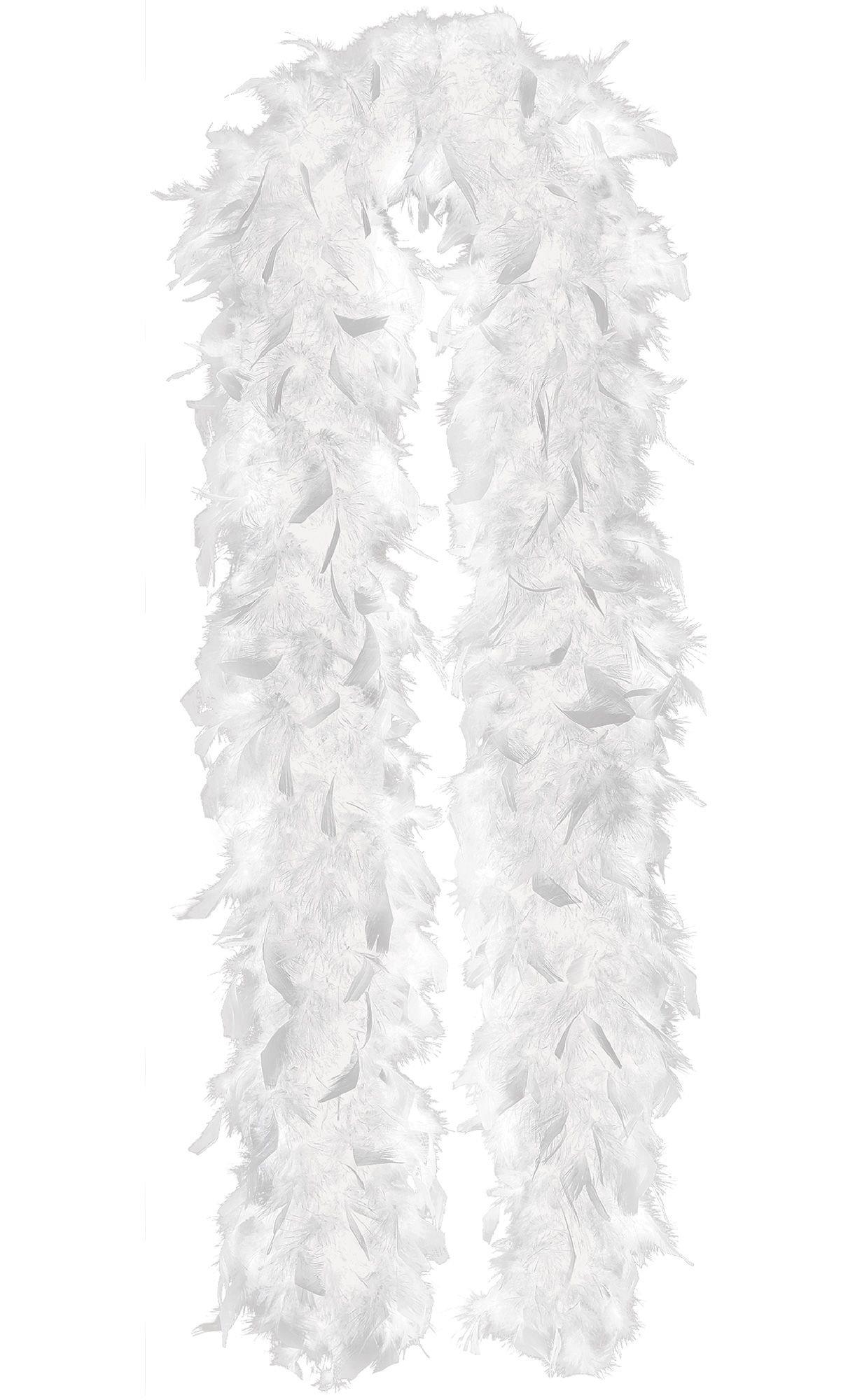 White Feather Boa With Silver Tinsel