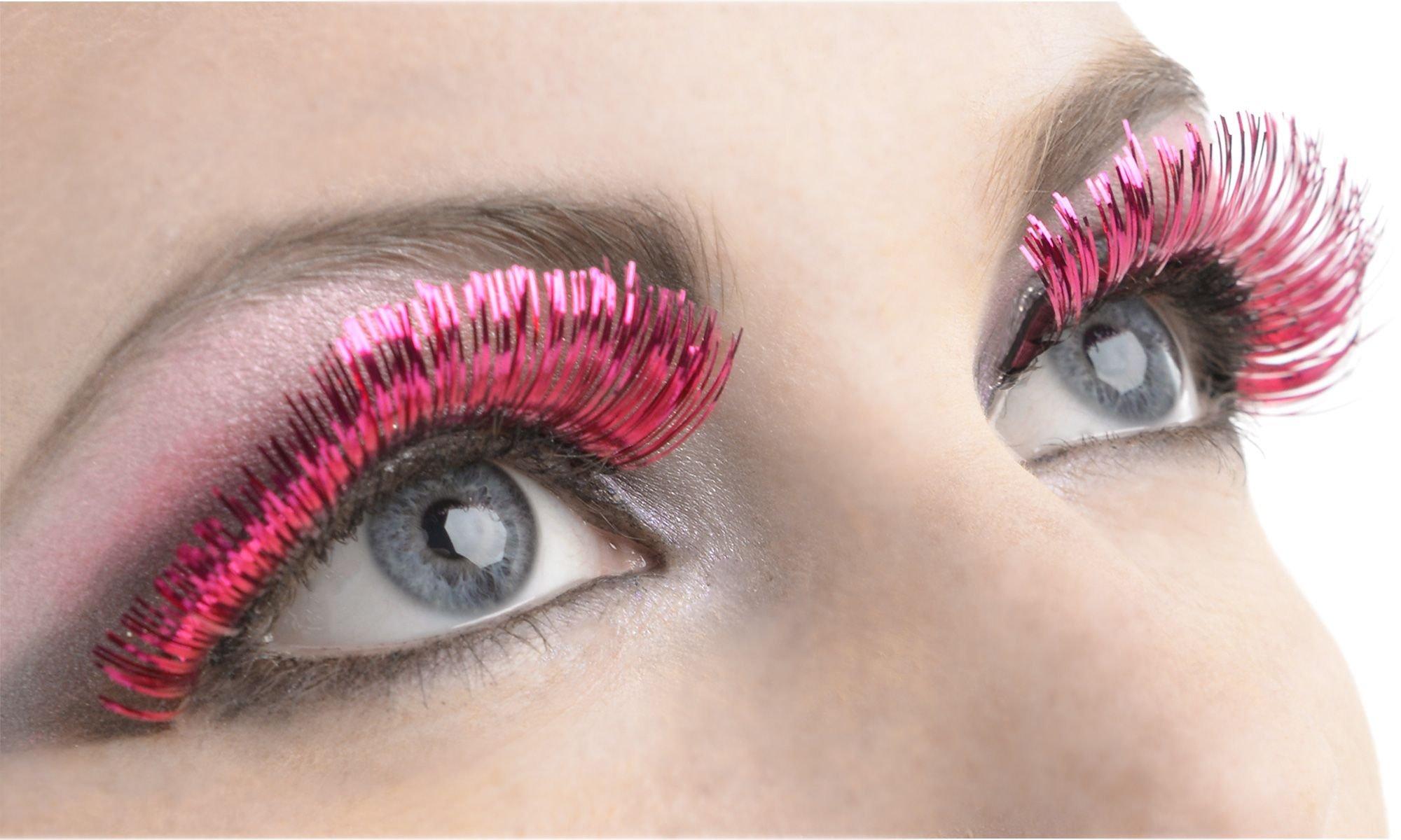 Self Adhesive Pink Tinsel False Eyelashes Party City 2320