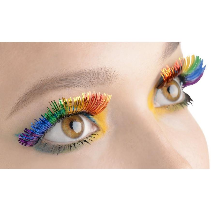 Self-Adhesive Rainbow Tinsel False Eyelashes