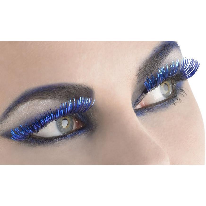 Self-Adhesive Blue Tinsel False Eyelashes