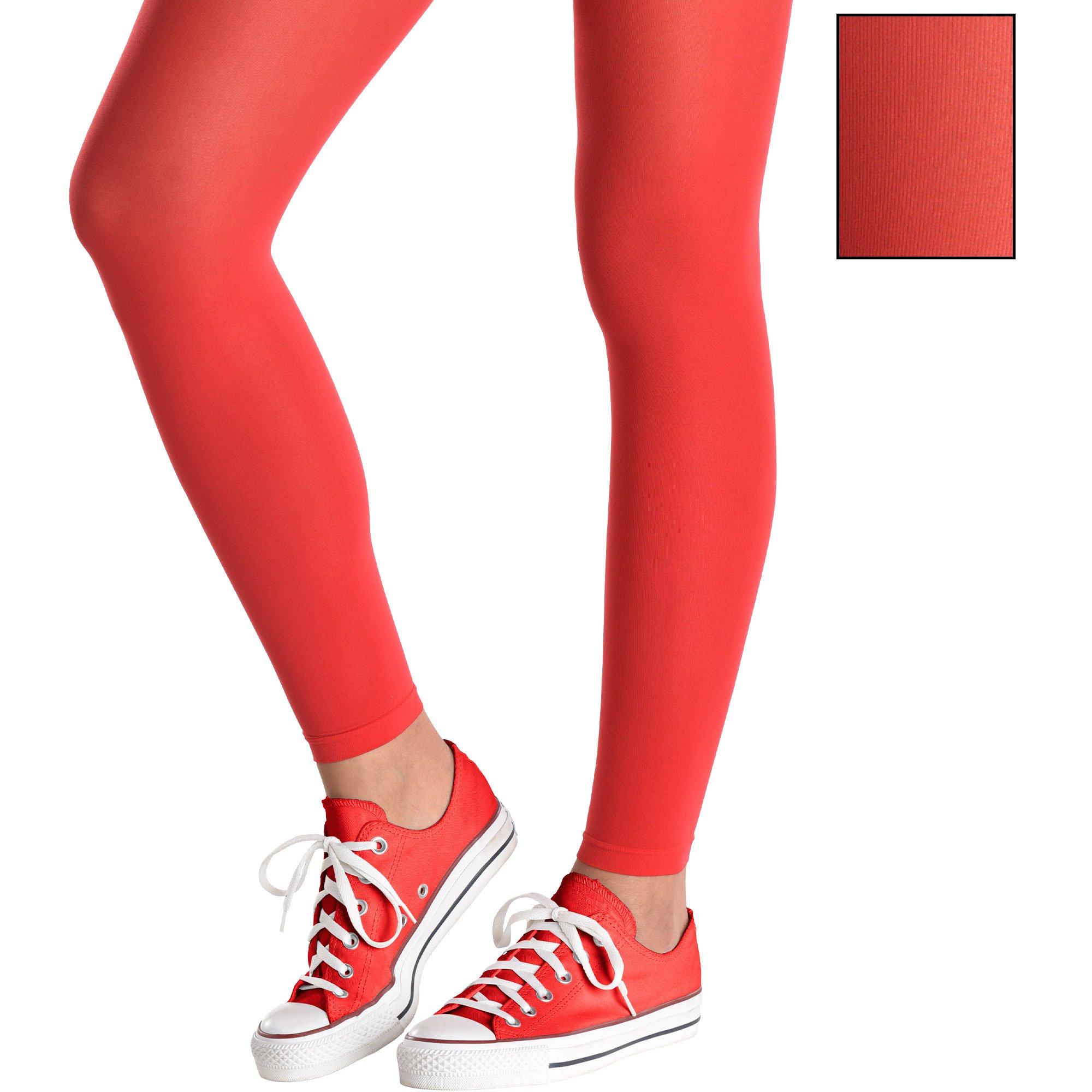 Girl's Red Opaque Tights