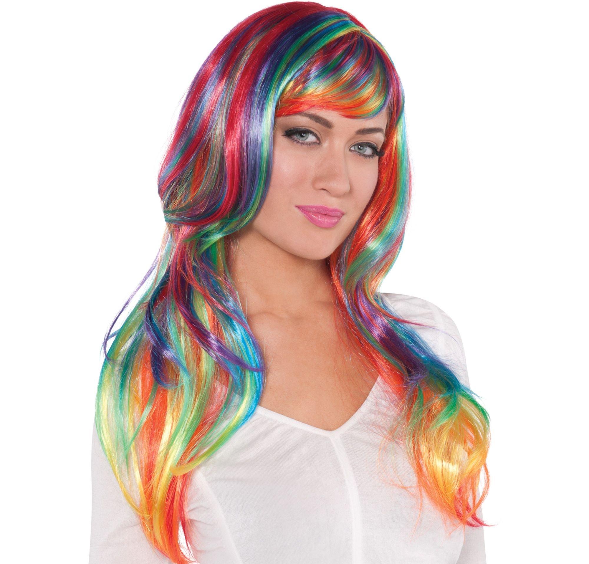 4x perruques lurex party pour femme colorées - Glitter disco party wig