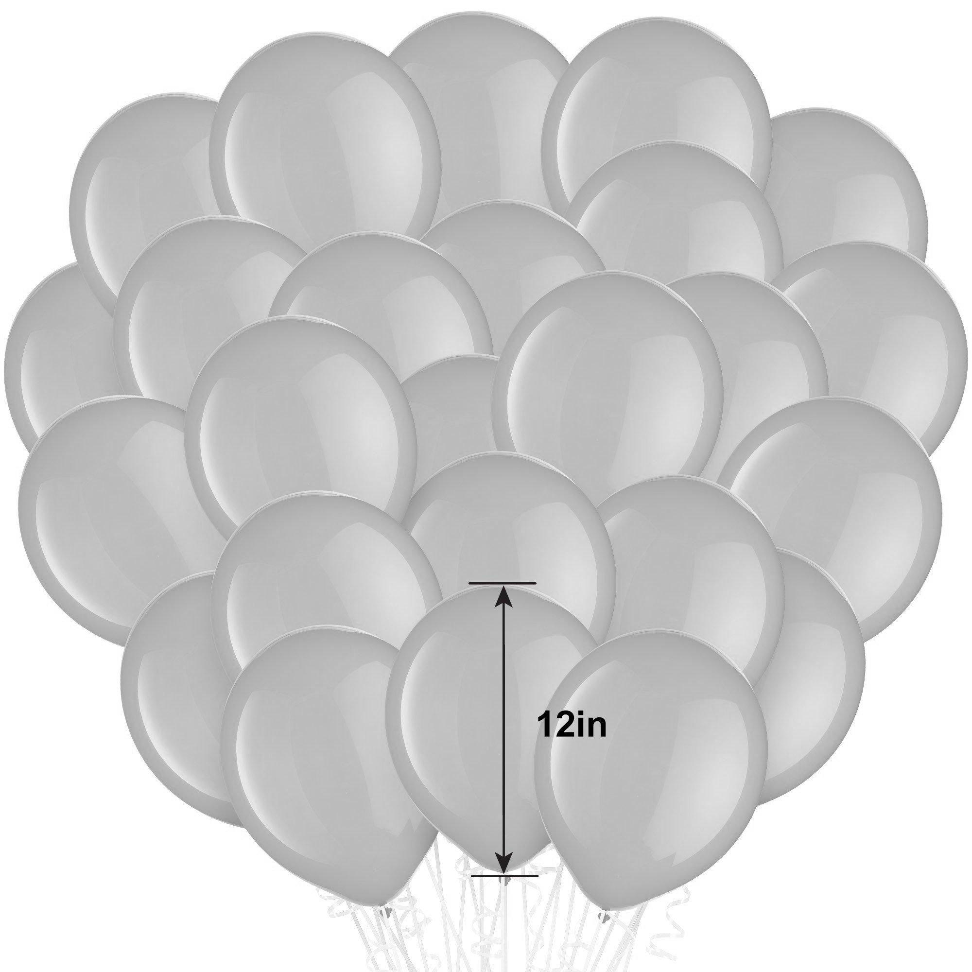 100ct, 12in, Silver Pearl Balloons