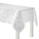White Damask Fabric Tablecloth, 60in x 84in