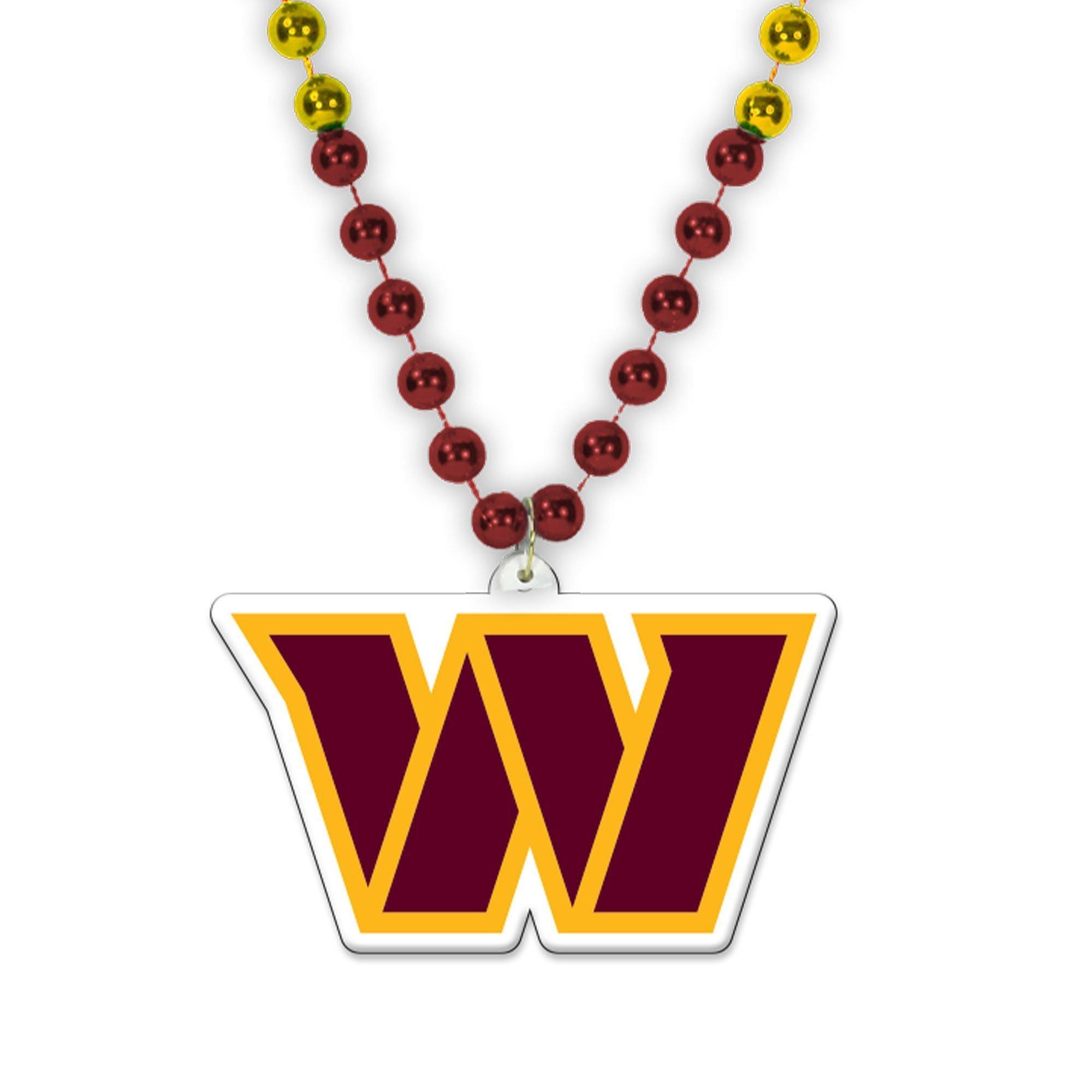 Washington Commanders Pendant Bead Necklace, 21in