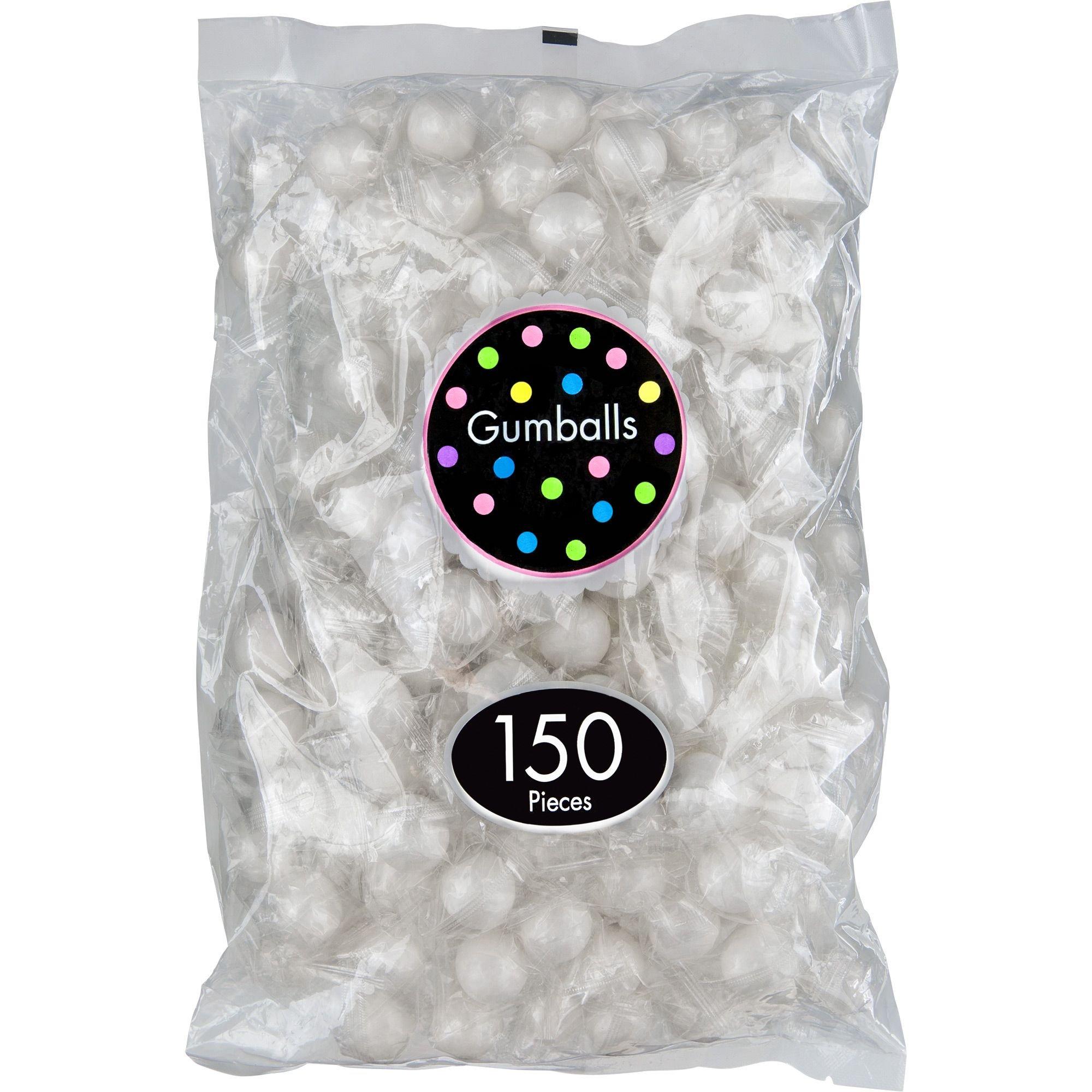 CANDY SHOWCASE PEARL WHITE 1″ GUMBALLS 2LBS – Candy4Less