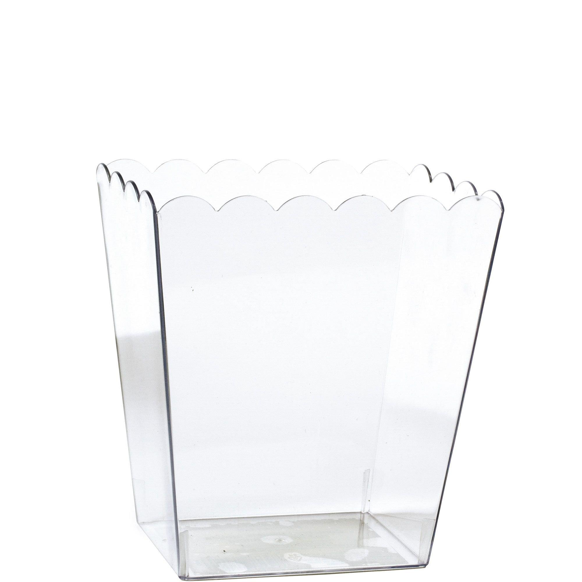 Amscan 7 3/4 Scalloped Container - Large, Clear