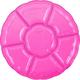 Bright Pink Plastic Scalloped Sectional Platter