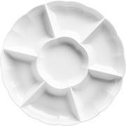 White Plastic Scalloped Sectional Platter