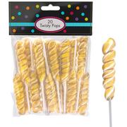 Gold Twisty Lollipops, 20pc - Tutti Frutti Flavor