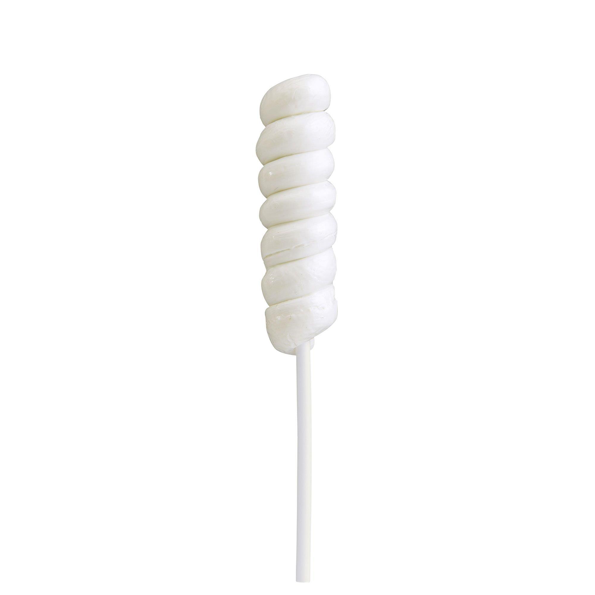 White Twisty Lollipops, 20pc - Tutti Frutti Flavor
