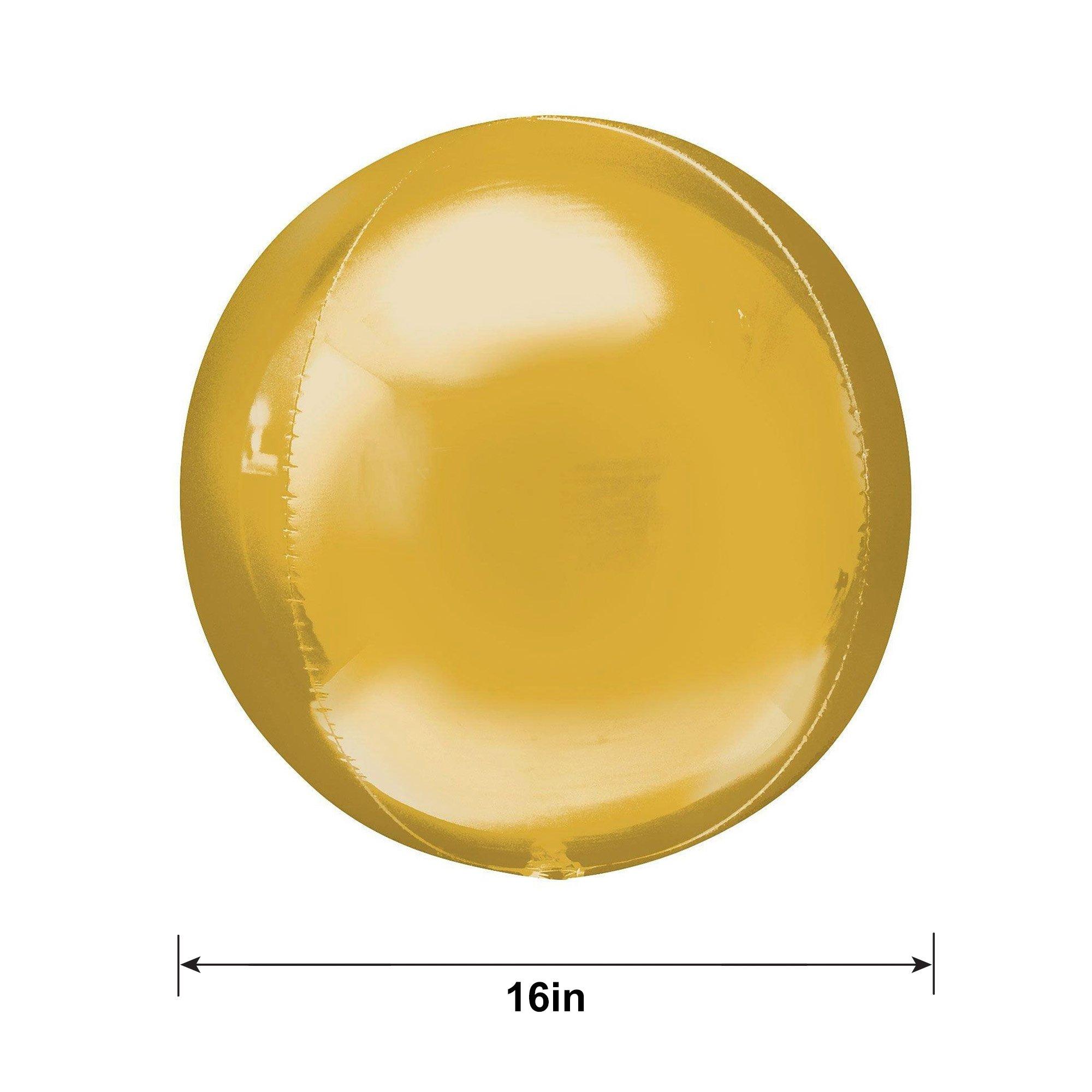 Gold Orbz Balloon, 16in