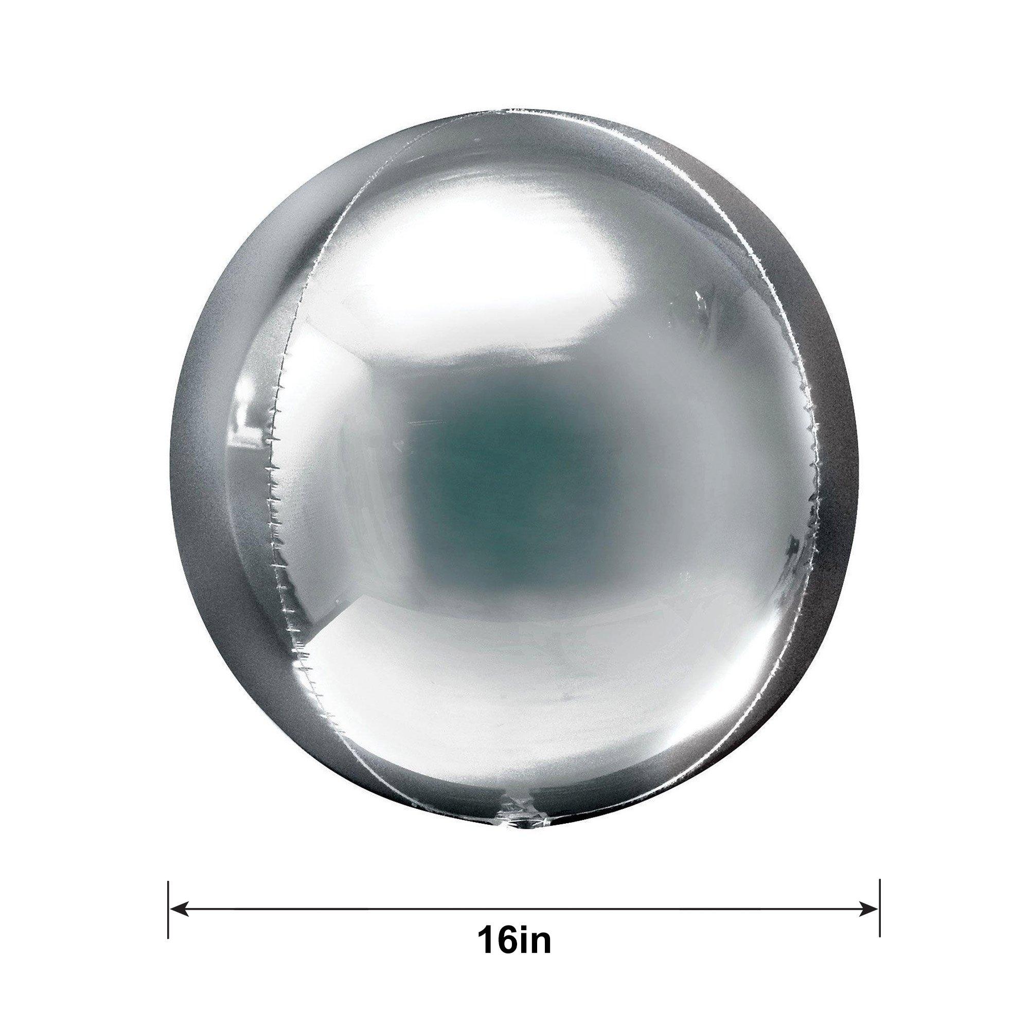 Silver Orbz Balloon, 16in
