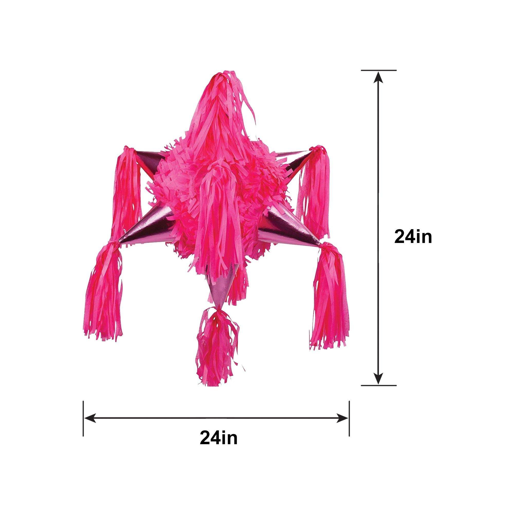 Bright Pink 8-Point Star Pinata, 24in