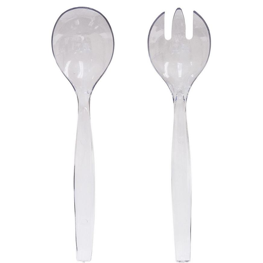 CLEAR Plastic Serving Forks & Spoons 6ct