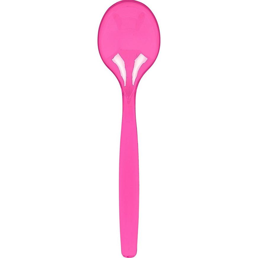Bright Pink Plastic Serving Spoon