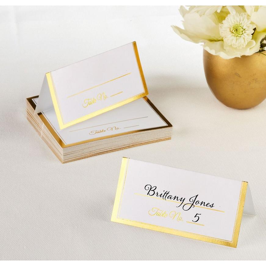Pack of 50 Gold Colour Wedding Place Cards XPPC07 