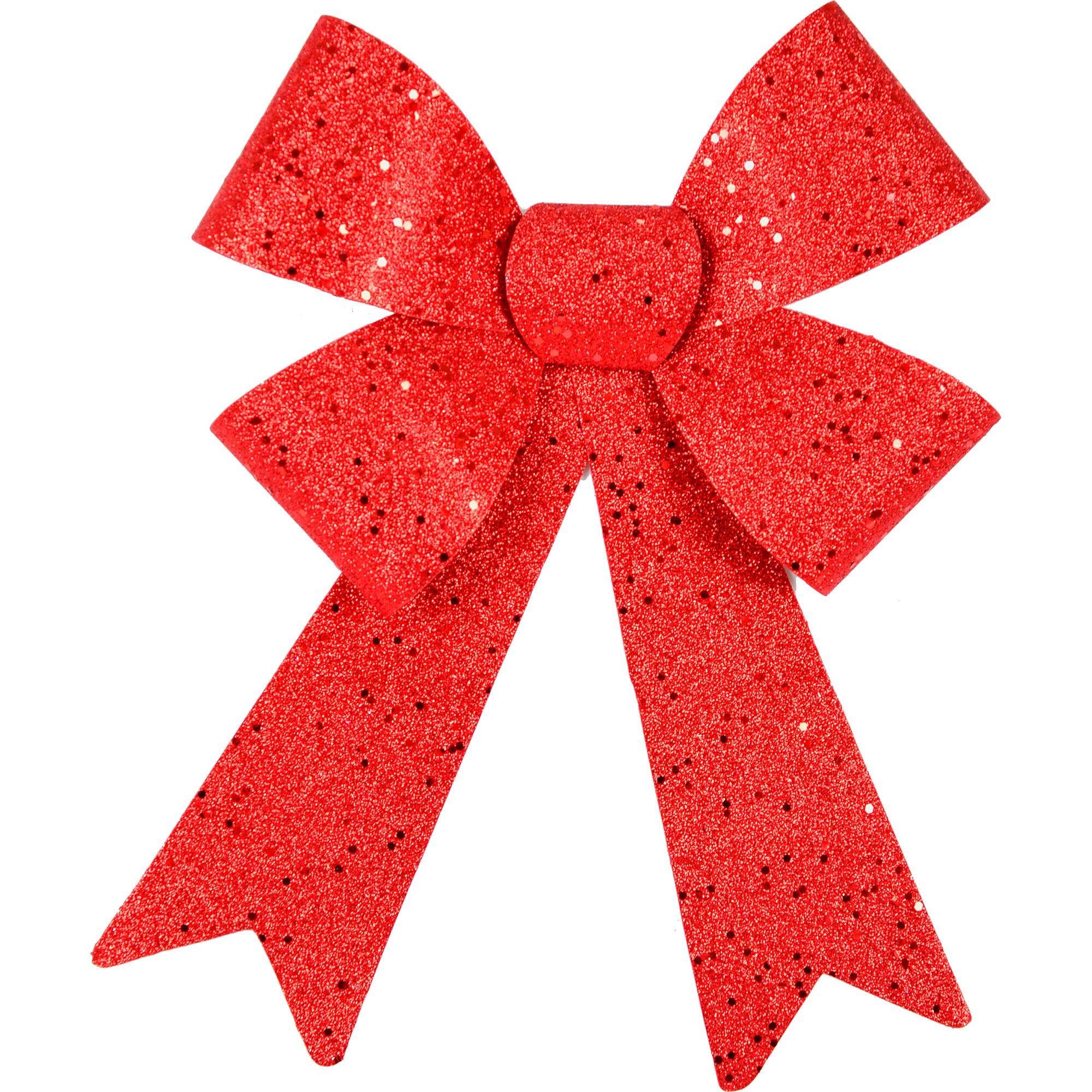 Red Glitter Bow 9in x 13in Party City