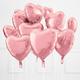 Pastel Pink Heart Foil Balloon, 17in