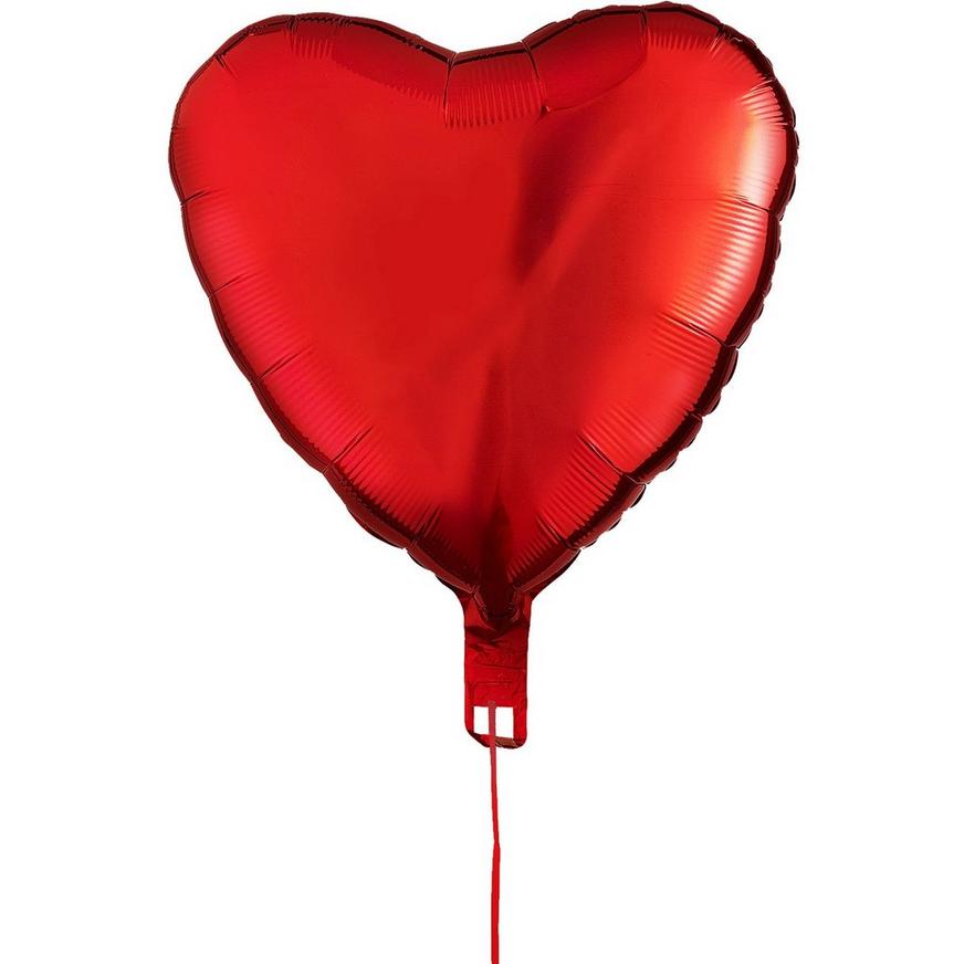 17in Red Heart Balloon with Ribbon