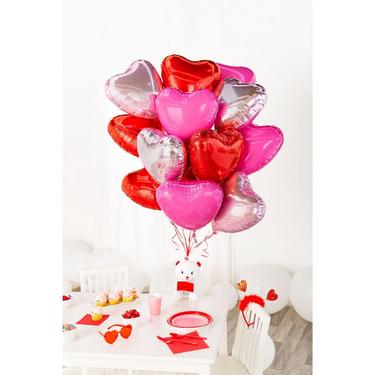 Red Heart Foil Balloon, 17in