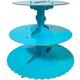 Caribbean Blue 3-Tiered Cardboard Cupcake Stand, 11.5in x 11.75in