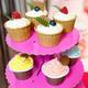 Bright Pink 3-Tiered Cardboard Cupcake Stand, 11.5in x 14.25in