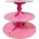 Pink 3-Tiered Cardboard Cupcake Stand, 11.5in x 14.25in
