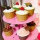 Pink 3-Tiered Cardboard Cupcake Stand, 11.5in x 14.25in