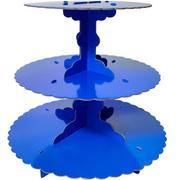 Royal Blue 3-Tiered Cardboard Cupcake Stand, 11.5in x 14.25in