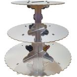 Silver 3-Tiered Cardboard Cupcake Stand, 11.5in x 14.25in